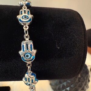 G21 Silver and Blue Evil Eye Bracelet